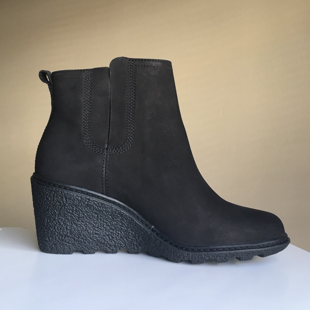 Leather Wedge Ankle Boots